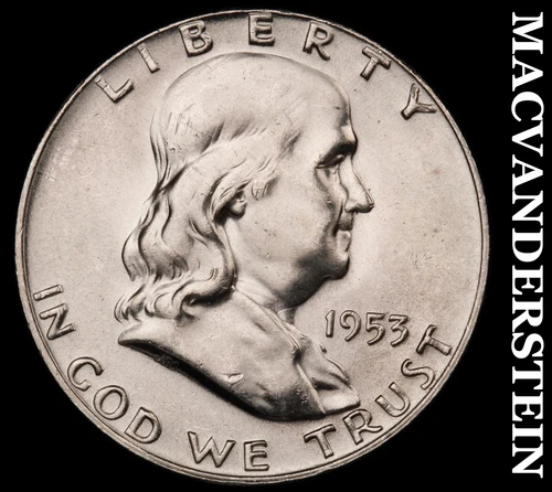 1953-D Silver Franklin Half Dollar - FBL - Choice Gem Brilliant Unc+++  #i1024