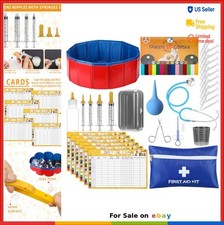 Puppy Kitten Whelping Kit 57 Pieces 24 Inch Birthing Box Feeding Tubes Collars