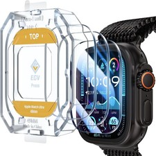 3 Pack Tempered Glass Screen Protector for Apple Watch Ultra 49mm Military Grade