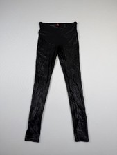 Spanx Ankle Leggings Womens Small Black Faux Leather Yoga Gym Workout Athleisure