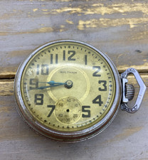 Antique Waltham 15 Jewels Pocket watch, Pre-Owned, Railroad Train Engraving