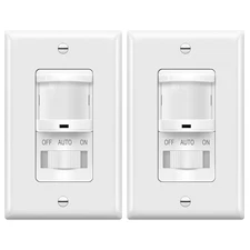 In-Wall PIR Motion Sensor Light Switch, Single Pole Occupancy Sensor Switch, Mo