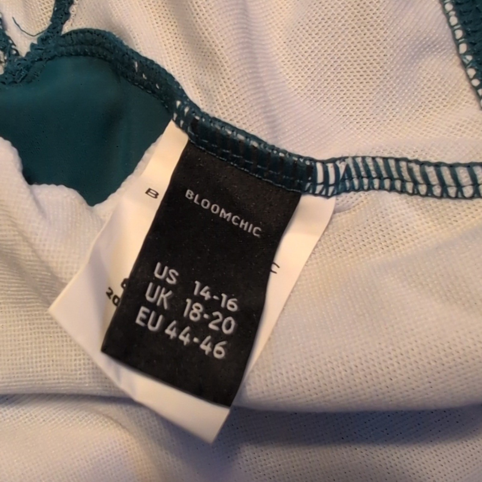 Bloomchic Teal Solid Ruffle Hem Empire Waist Halt… - image 8