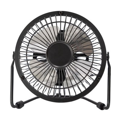Mainstays 4 Inch Small USB Desk Fan Black Metal Adjustable Tilt Quiet