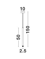 Nova Luce Trimle Pendelleuchte Schwarz HöHenverstellbar 3W Led 3000K IP20