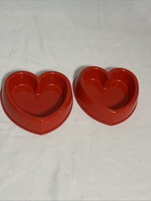 Pound Puppies Dog Bowl Red Heart Bowl 2 Bowls In Set
