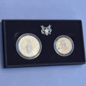 Two Congressional Coins Set COA Silver Dollar & Clad Half