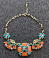 Stunning Short Colourful Diamante Collar Neck...