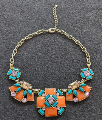 Stunning Short Colourful Diamante Collar Necklace from BODEN: Mutlicoloured