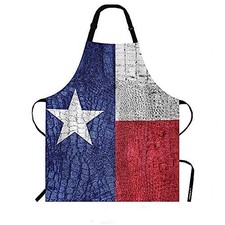 WONDERTIFY Texas State Flag Apron,The Flag Painted on Luxury 27 31 inch Multi09