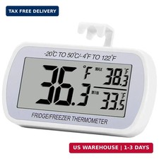 Refrigerator Thermometer Digital Fridge Freeze Room Thermometer Waterproof Large