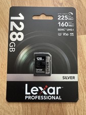Lexar Professional Silver 128GB SDXC UHS-I Memory Card up to 225 MB/s - New