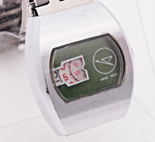 VINTAGE CONDOR JUMP HOUR SCHEIBENUHR CLARO SA SWISS 70ER WORKING NEEDS SERVICE