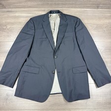 BOSS Hugo Boss 100% Virgin Wool Union Made In USA Suit Coat Jacket Mens 44R Gray