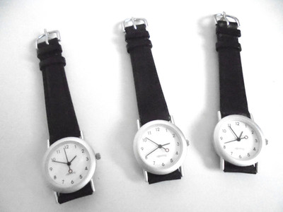 3 Rotring Armbanduhren GENUINE LEATHER Armband schwarz  (s. Text !)