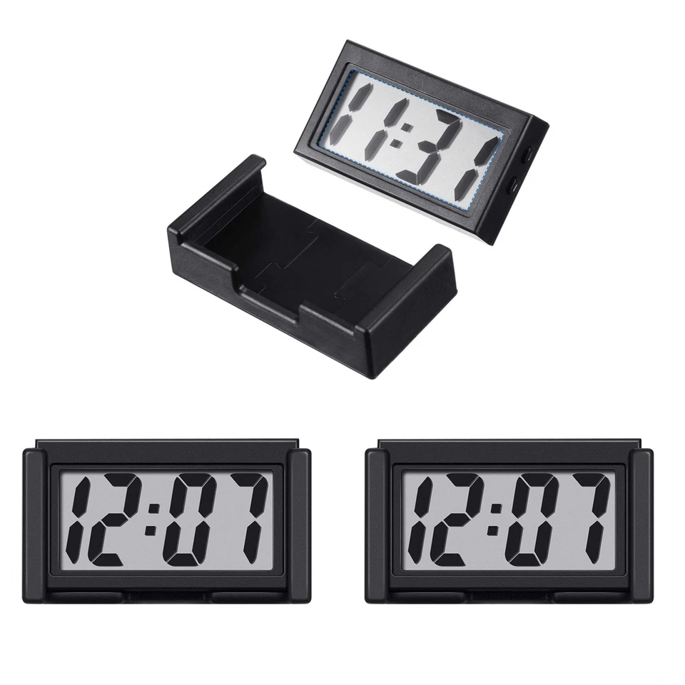 3 Stück Mini Digitaluhr Kleine Haftbare Uhr Für Auto Armaturenbrett LCD Neu - Bild 2 von 4