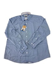 L / LARGE - 16/16.5 32/33 - BLUE - Eddie Bauer Men's Button Down Dress Shirt