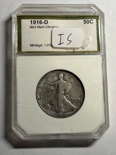 1916-D Walking Liberty Half Dollar VF Tougher Date