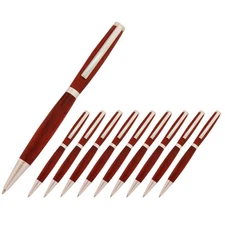 Slimline Pen Kit, Satin Silver Finish, 10 Pack, Legacy Woodturning