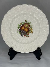 VINTAGE Copeland SPODE England Luncheon Plates 9.25" Floral /Fruit Print