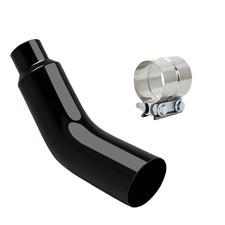 Universal 5 To 8 Inch Black Exhaust Elbow Tip With Clamp