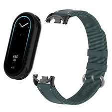 Soft Canvas PU Leather Sports Watch Strap Breathable Replacement Wristband F CHU