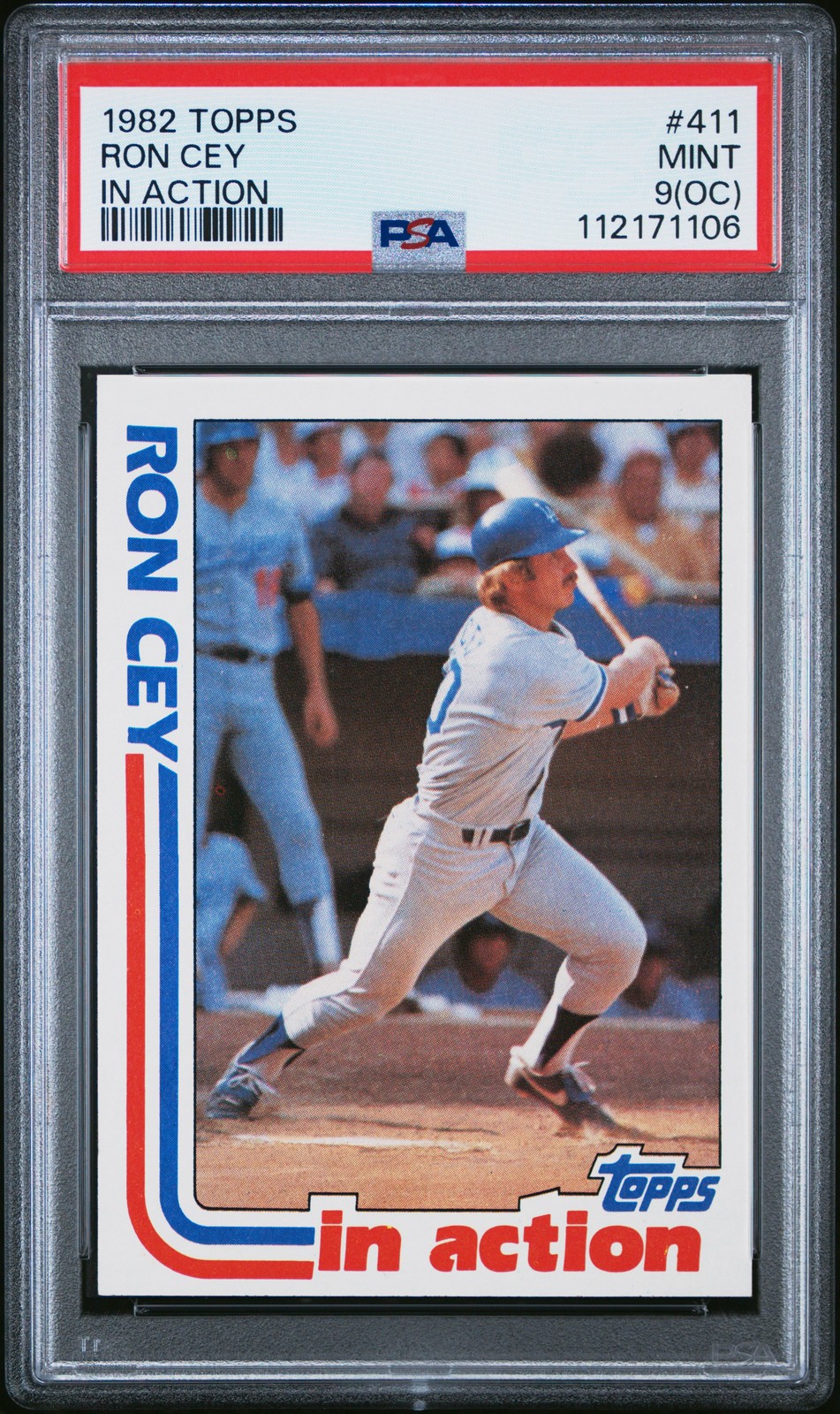 1982 TOPPS IN ACTION #411 RON CEY PSA 9 OC
