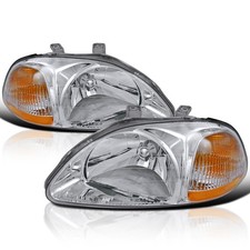 Fits 1996-1998 Honda Civic 24dr Headlights Head Lamps Leftright Pair 96-98