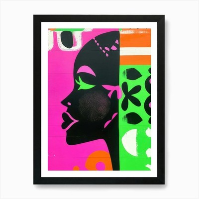 Frauengesicht Kunstdruck gerahmt Wandbild Poster Leinwanddruck Bild