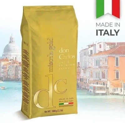 Italian Don Carlos Miscela Gold Gourmet Espresso  Coffee 2.2Lb 1000Gr Whole Bean