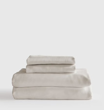 NWOT Quince Full Sheet 2 Pillowcases Organic Bamboo 4pc LIght Gray