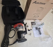Avid Power Compact Router 6.5 Amp 1.25 HP for Woodworkin Fixed Base Bits Missing