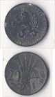 BOHEMIA AND MORAVIA. 20 HALERU 1943. NAZI OCCUPATION
