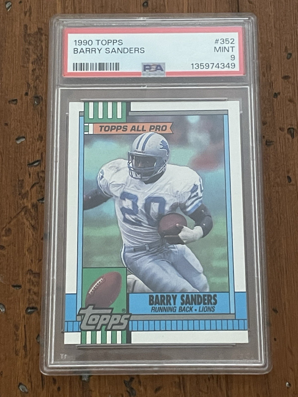 1990 Topps Barry Sanders #352 Detroit Lions PSA 9 *SHARP*