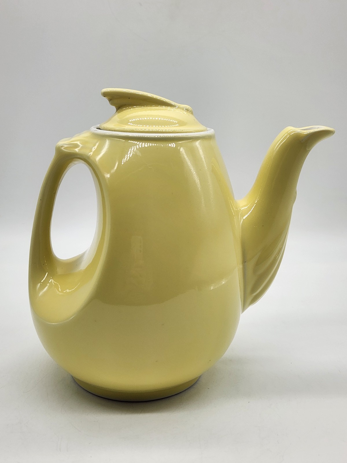 Vintage Hall China Sundial Coffee Teapot Solid Canary Yellow Art Deco