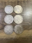 Lot of 6  Silver Peace dollars  - VF to AU Circulated #1073 pre 1964