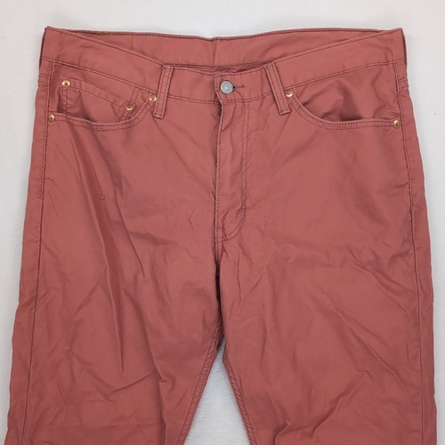 Levi Strauss 511 Chino Jeans Pants Red Lightweight Classic Pockets W34 L36 Mens - Picture 5 of 17