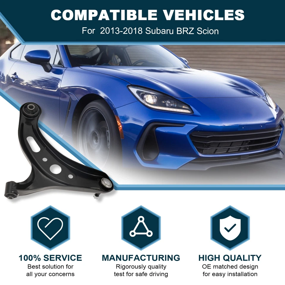 2PC For 2013-2018 Subaru BRZ Scion FR-S Front Lower Control Arm with Ball Joint - Изображение 3 из 4