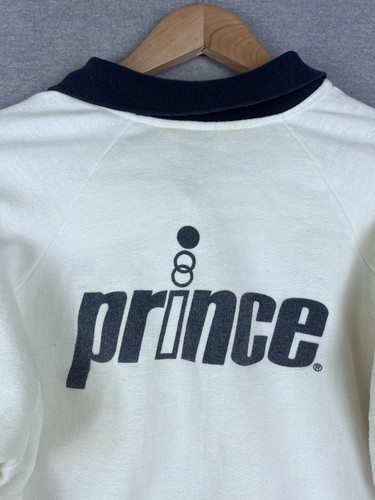 vintage prince tennis polo shirt size m 80s
