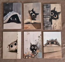 Fun Kitty Cat Note Cards 6x3.75 Inch 3 Packs