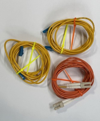 Lot 3 Fiber Cables LC-LC: 2× Single-Mode OS2 6ft + 1× Multimode OM2 9ft