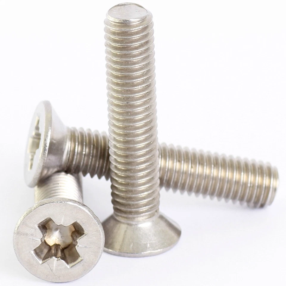 BOLT BASE A2 STAINLESS POZI COUNTERSUNK MACHINE SCREW POSI CSK SCREWS M1.6 M2 M2.5 M3
