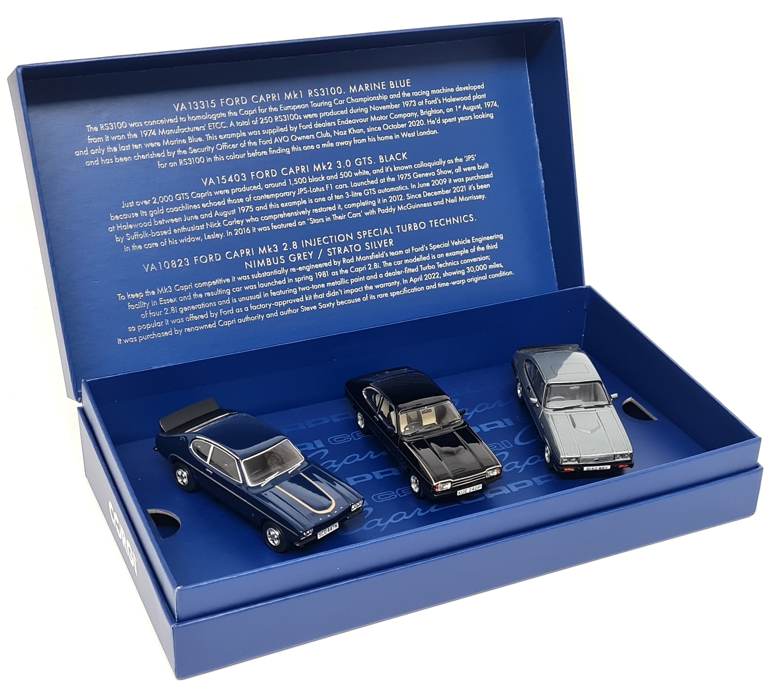 Vanguards 1/43 Ford Capri Sporting Set MK1 RS3100 MK2 3.0 GTS MK3 2.8i