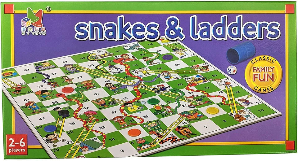 Snakes and Ladders Childrens Board Game Large 35cm x 35cm Traditional Family Fun - Image 2 of 4