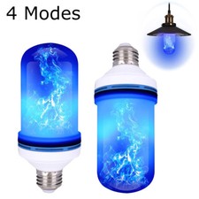 2x Blue E27 LED Flicker Fires Light Bulbs Flickering Burn Fire Effect 4 Mode