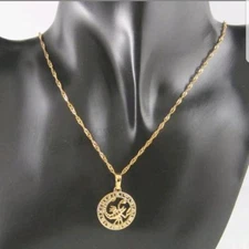 24K Yellow Gold Plated  Jewellery Scorpio constellation Letter Pendant 1.14" 