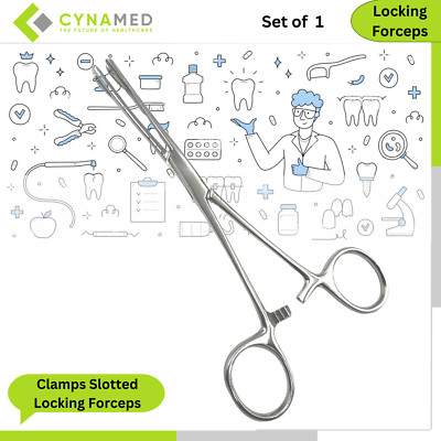 Cynamed Pennington Piercing Clamps Slotted Locking Forceps for Ear Lip Belly