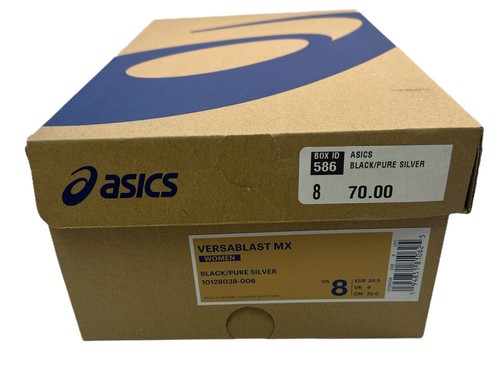 Asics Mujer Versablast MX Talla 8 Negro/Plata Pura Nuevo en Caja - Imagen 7 de 7