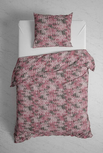 HnL Flanell Bettwäsche Colemi Pink 135x200 + 80x80 cm 100% Baumwolle Strickmuste - Bild 1 von 2