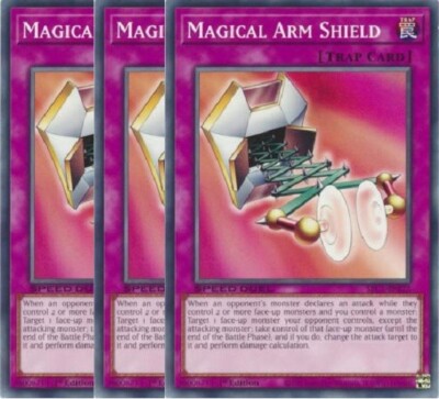Yugioh - Magical Arm Shield x 3 - 1st Edition NM - Free Holographic Card